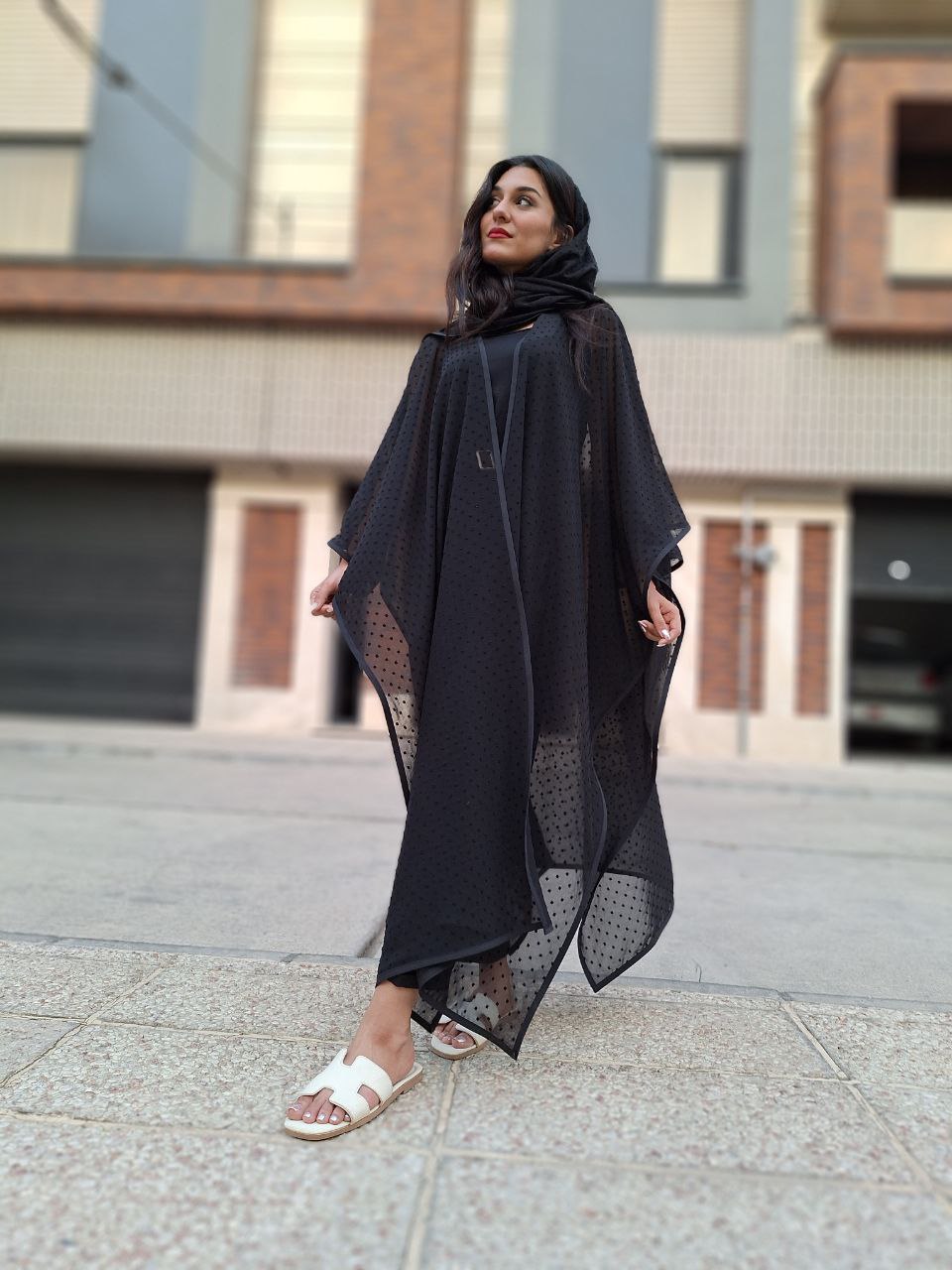 پانچو حریر خالخالی